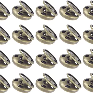 دکمه های فشاری فلزی برای دوخت (10 میلی متر/0.39 اینچ) 100 ست، دکمه های فشاری مسی برای دوخت، بست های دکمه ای - برای دوخت لباس چرمی، برنزی