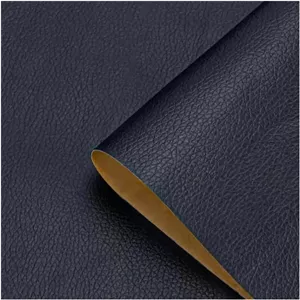 پچ تعمیر چرم خود چسب، پچ تعمیر چرم 150x137 سانتی متر، کیت تعمیر پارگی چرم PU برای مبلمان، پچ مبل چرمی (آبی تیره)