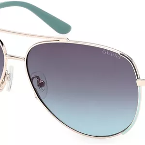 عینک آفتابی زنانه GUESS مدل NORMAL PILOT، فریم کامل، طلایی، سایز 58