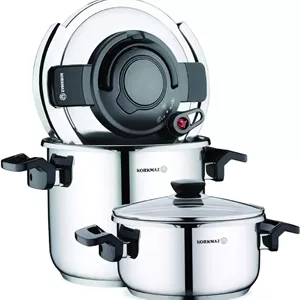 ست زودپز 4 پارچه کرکماز آلسسا | زودپز استیل ضد زنگ ترک | نقره ای - KA178