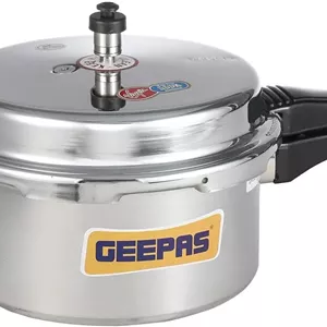 زودپز استیل القایی Geepas GPC327 با ظرفیت 7.5 لیتر - زودپز سبک و بادوام با درب، دسته خنک و دریچه های ایمنی