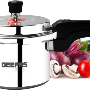 زودپز آلومینیومی با پایه القایی Geepas، مدل GPC325 | زودپز سبک و بادوام 3 لیتری با درب | دسته خنک و دریچه های ایمنی | صرفه جویی در انرژی و ساختار سنگین