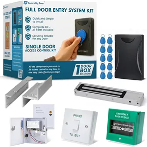 SecureMyDoor - کیت کامل ورودی درب | سیستم امنیتی داخلی با قفل مغناطیسی الکتریکی Maglock، کارتخوان مجاورتی و جاسوئیچی RFID | ایده آل برای کنترل دسترسی درب تجاری و مسکونی