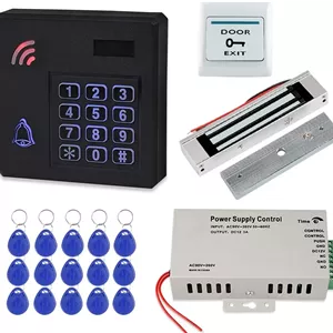کیت سیستم کنترل دسترسی ضد آب FST IP68 شامل صفحه کلید RFID مناسب فضای بازقفل مغناطیسی برقی 180 کیلوگرمیمنبع تغذیه DC12V15 عدد جاسوئیچی 125 کیلوهرتز برای منزل