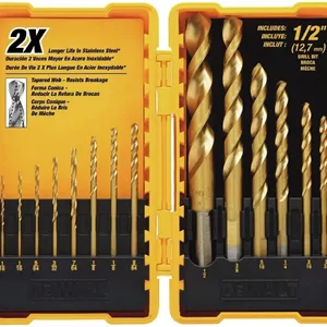 مجموعه مته تیتانیومی ۱۴ عددی DEWALT DW1341 با نوک سرعت