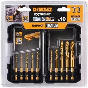 مجموعه ۱۰ عددی مته تیتانیوم ضربه ای DEWALT مدل DT50050-QZ