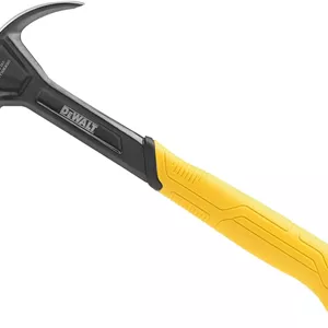 چکش میخ کش منحنی Dewalt با سطح صاف 454 گرمی (16 اونس)، مجهز به دسته نرم برای راحتی بیشتر.