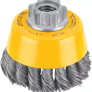 برس سیمی کاسه ای فلزی 3 اینچی دیوالت، گره دار، DW4910