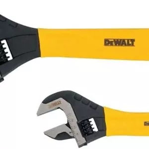 آچار فرانسه قابل تنظیم با روکش دیپ گریپ Dewalt DWHT75497، بسته 2 عددی، زرد