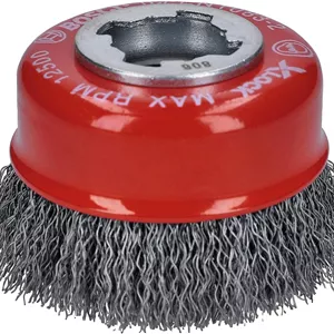 برس سیمی کاسه ای فولادی کربنی بوش WBX318 با قطر 3 اینچ و رابط X-LOCK