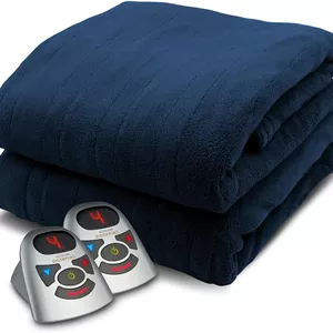 پتو برقی گرمایشی میکروپلاس Biddeford Blankets با کنترلر دیجیتال، سایز کوئین، آبی سرمه ای