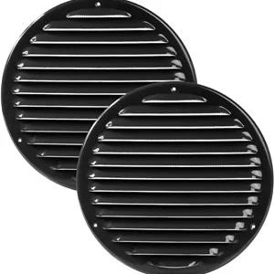 دریچه هواکش سقفی 8 اینچی مشکی Vent Systems - دریچه گرد هوا - پوشش توری - دارای توری حشرات - دریچه های HVAC برای حمام، دفتر کار خانگی، آشپزخانه - بسته 2 عددی