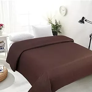 پتو پلار فلیس خانگی شیک و با کیفیت عالی، دو نفره (230x230 سانتی متر)، قهوه ای