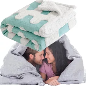 پتو hwqsad er، پتوی ضد آب دونفره، پتوی لوکس تخت، پتوی نرم و بادوام گرم (آبی روشن، 145*216 سانتی متر)