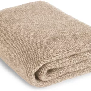 پتو کشمیری لوکس Love Cashmere، 100% کشمیری، رنگ طبیعی روشن - ساخت اسکاتلند