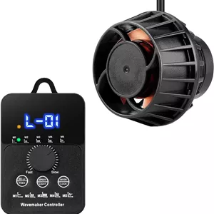 موج ساز آکواریوم JEREPET با قدرت 2100GPH به همراه کنترلر، مینی DC 24V 12W با پایه مغناطیسی، موج ساز با نمایشگر LED برای تانک های 50 تا 100 گالنی