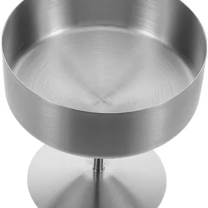 جام بستنی پایه دار Amosfun، کاسه دسر استیل - جام پایه دار 400 میلی لیتری برای سالاد، میوه، پودینگ و دسر - نقره ای