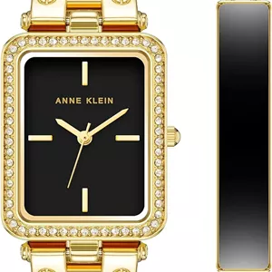 ساعت مچی عقربه ای زنانه Anne Klein مدل AK3898BKST با صفحه نمایش آنالوگ و بند استیل ضد زنگ - مشکی