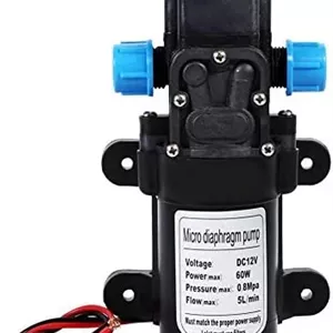 پمپ آب Riuty، پمپ آب فشار قوی 60 وات 12 ولت 80Psi پمپ دیافراگمی میکرو 5 لیتر در دقیقه خود مکش کاروان برای کمپینگ قایق