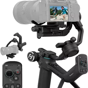 FeiyuTech SCORP-C تثبیت کننده دوربین 3 محوره بدون آینه، تثبیت کننده سبک وزن، برای دوربین های DSLR، برای Sony a7IV a7s Canon R5 R6 M50 Panasonic Nikon Fujifilm، حداکثر وزن 2.5 کیلوگرم، کنترل کابلی 