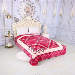 پتوی سه بعدی لایف کیوری سایز 220 * 240 دو نفره، دو طرف پرداخت شده، فوق العاده نرم: بنفش (قرمز)