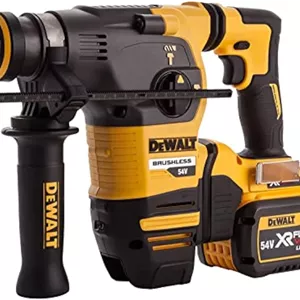 چکش تخریب 54 ولت SDS  DeWalt بدون QCC با 2 باتری 3 آمپر ساعت و شارژر در جعبه کیت، زرد/مشکی، DCH333X2-GB