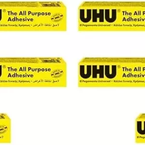 چسب همه کاره UHU، چسب جهانی تست شده و مطمئن برای تقریباً همه موارد چسباندن مانند صنایع دستی و تعمیرات، تیوب، 35 میلی لیتر، شفاف - بسته 10 عددی