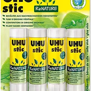 چسب ماتیکی بدون حلال UHU stic ReNATURE - ساخته شده از 98% مواد طبیعی - 4 عدد 40 گرمی