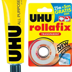 چسب همه کاره شفاف اوهو 20 میلی لیترنوار چسب شفاف لوازم التحریر اوهو مدل Rollafix 25 متری در 19 میلی متر