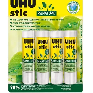 چسب ماتیکی بدون حلال UHU stic ReNATURE - ساخته شده از 98% مواد طبیعی - 4 عدد 21 گرمی