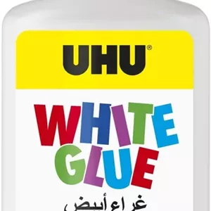 چسب سفید UHU، 245 میلی لیتر، چسب کاردستی بدون حلال برای سرگرمی خلاقانه. کاغذ، مقوا، نمد، پارچه، پر، مروارید، چوب، مواد طبیعی و غیره را می چسباند.