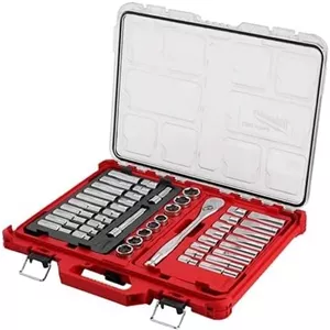 مجموعه آچار بکس و جغجغه 47 پارچه 1/2 اینچ میلواکی با جعبه ابزار کم حجم PACKOUT