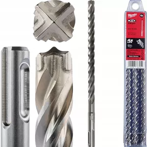 مجموعه 10 عددی مته چکش تخریب Milwaukee MX4 SDS Plus سایز 10 x 210 میلی متر، 4 شیار SDS Plus