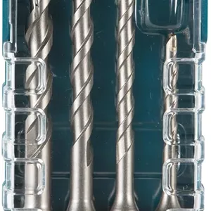 مجموعه مته 4 عددی SDS-PLUS ماکیتا مدل E-13596 با نوک مرکزی در جعبه نگهداری، قطر 5-10 میلی متر، ایده آل برای بتن و مصالح ساختمانی