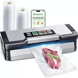 دستگاه وکیوم سیلر، سری AquaLock 2 مهر و موم و سیلر اتوماتیک غذا 130 وات، سیستم قدرتمند نگهداری مواد غذایی با دسته، برش یکپارچه و محل نگهداری