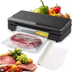 دستگاه وکیوم سیلر حرفه ای Anova Culinary Precision، شامل 1 رول کیسه، برای پخت سو وید و نگهداری مواد غذایی، مشکی، متوسط، Anova Precision Vacuum Sealer Pro، ANVS02-US00