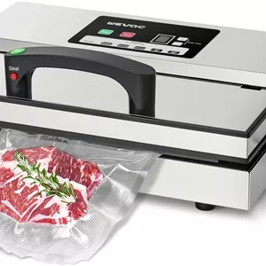 دستگاه وکیوم بسته بندی مواد غذایی استیل Wevac با درز 30 سانتی متری، تازه نگه دارنده آسان با قفل مغناطیسی، وکیوم سیلر حرفه ای 95 کیلو پاسکال با مخزن مایع برای پخت و پز سو وید و نگهداری مواد غذایی