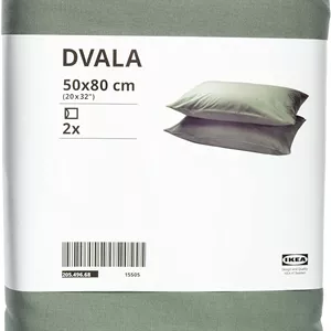روبالشی ایکیا DVALA، خاکستری-سبز، 50x80 سانتی متر، 100% پنبه، 205.496.68 - بسته 2 عددی