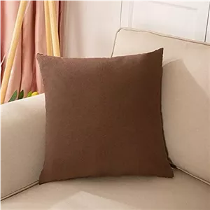 ساکسومهاو 3 عدد روکش کوسن کتانی یکدست، کلاسیک و همیشگی، روکش کوسن ساده رنگ خالص، با هر تختی عالی است 50x50 سانتی متر (قهوه ای تیره)