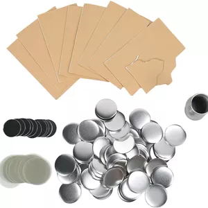 ست دکمه آینه ای گرد سازنده پین 100 عددی 58 میلی متری لوازم صنایع دستی DIY از جنس حلبی برای سوغاتی ها، نشان ها و پروژه های شخصی