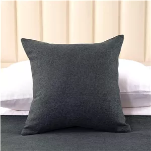 دو عدد روکش کوسن امبریس (45×45 سانتی متر) (بدون بالشتک داخلی) خاکستری تیره، روکش کوسن تزئینی طرح کتان، مناسب برای منزل و هتل