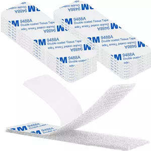 نوار چسبی Velcro، فوق العاده قوی خود چسب، دو طرفه قابل استفاده مجدد، 12 عدد، بست Velcro مستطیلی، خود چسب، 3 x 10 سانتی متر، سفید