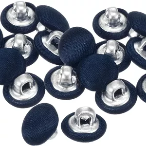 بسته 20 عددی دکمه های پارچه ای 16 لیتری QUARKZMAN، دکمه های خیاطی فلزی ساقه دار گرد 10 میلی متری برای کت و شلوار، لباس، بلوز، پلیور، سرمه ای