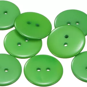 بسته 10 عددی دکمه خیاطی QUARKZMAN، 25 میلی متر (1 اینچ)، 2 سوراخ، دکمه های جایگزین رزینی گرد برای لباس، تزئینات صنایع دستی DIY، سبز