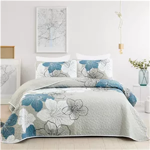 لحاف سرویس روتختی DJY مدل Floral سه تکه سایز کویین 