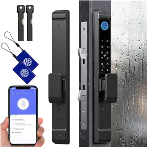 قفل هوشمند درب شیشه ای کشویی Eseesmart - قفل ضد آب بدون کلید، قفل اثر انگشت صفحه کلید دیجیتال بلوتوث