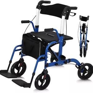 واکر و ویلچر تاشو مدل Aluminum Rollator با قابلیت تنظیم ارتفاع