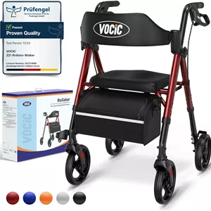 واکر چرخ‌دار VOCIC مدل Rollator رنگ قرمز