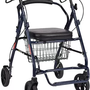 واکر چرخ‌دار مدل Rollator با صندلی و سبد خرید