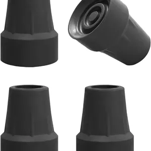 OBTANIM بسته 4 عددی نوک لاستیکی عصا جایگزین 3/4 اینچی برای عصا، زیر بغل، چوب های پیاده روی و واکرها